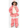 Flamingdo Adjustable Hood Waterproof Zipper Snowsuit, Peachy Pink - Snowsuits - 2