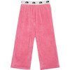 Manuela Cotton Velvet Wide Leg Pant, Pink - Sweatpants - 1 - thumbnail