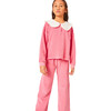 Manuela Cotton Velvet Wide Leg Pant, Pink - Sweatpants - 2