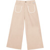 Bianca Corduroy Wavy Ribbon Wide Leg Pant, Beige - Pants - 1 - thumbnail