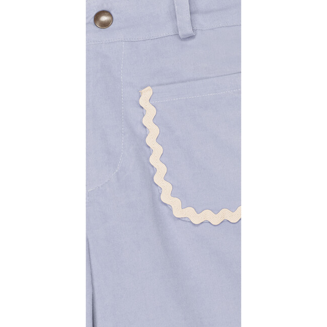 Bianca Corduroy Wavy Ribbon Wide Leg Pant, Light Blue - Pants - 4