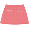 Marina Rib Knit Lace Trim A-Line Skirt, Coral - Skirts - 1 - thumbnail