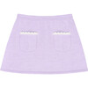 Marina Rib Knit Lace Trim A-Line Skirt, Mauve - Skirts - 1 - thumbnail