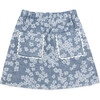 Clementine Jacquard Wavy Ribbon Trim Mini  Skirt, Blue - Skirts - 1 - thumbnail