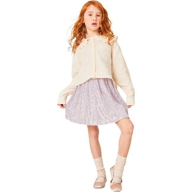 Ada Luminous Sequin A-Line Skirt, Pastel Purple - Skirts - 3