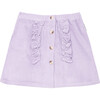 Diana Wide Ribbed Ruffle Trim Mini Skirt, Mauve - Skirts - 2