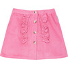 Diana Wide Ribbed Ruffle Trim Mini Skirt, Pink - Skirts - 2