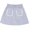 Carine Corduroy Wavy Rib Trim Mini Skirt, Light Blue - Skirts - 2