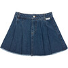 Lola Frayed Hem Flared Mini Skirt, Blue - Skirts - 1 - thumbnail