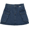 Ona Cargo 2-Flap Pocket Mini Skirt, Blue - Skirts - 1 - thumbnail