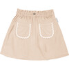 Carine Corduroy Wavy Rib Trim Mini  Skirt, Beige - Skirts - 2