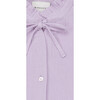 Lisa Muslin Stand Collar Ribbon Tie Frill Trim  Blouse, Mauve - Blouses - 5