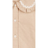 Carine Corduroy Oversized Collar Long Sleeve Blouse, Beige - Blouses - 4