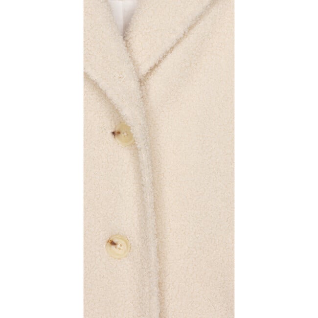 Ada Teddy Point Lapel Long Coat, Beige - Jackets - 4