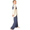 Ines Rib Trim Wide Leg Pant, Dark Blue - Pants - 2