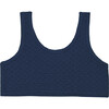 Ines Scoop Neck 2-Strap Cropped Top, Dark Blue - Blouses - 1 - thumbnail