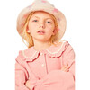 Carine Corduroy Round Collar Long Sleeve Frill Trim Smocked Dress, Coral - Dresses - 4