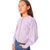 Duna Crew Neck Long Puff Sleeve  Cardigan, Mauve - Cardigans - 2