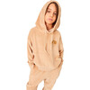 Flavio Cotton Velvet Dropped Shoulder Hooded Sweatshirt, Beige - Sweatshirts - 1 - thumbnail