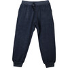 Nino Cotton Velvet Rib Trim Drawstring Pant, Dark Blue - Sweatpants - 1 - thumbnail