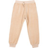 Nino Cotton Velvet Rib Trim Drawstring Pant, Beige - Sweatpants - 1 - thumbnail