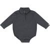 Romm Polo Collar Long Sleeve Bodysuit, Cloudy Grey - Onesies - 1 - thumbnail