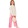 Diana Corduroy Wide Leg Pant, Pink - Pants - 3