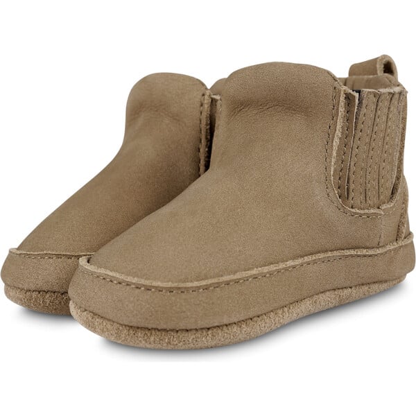Skib Nubuck Slip-On Booties, Truffle - Donsje Amsterdam