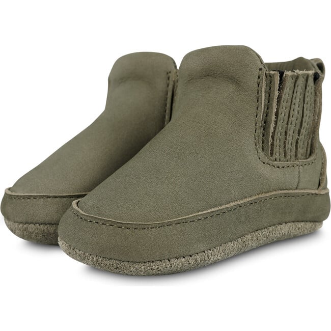 Skib Nubuck Slip-On Booties, Stone