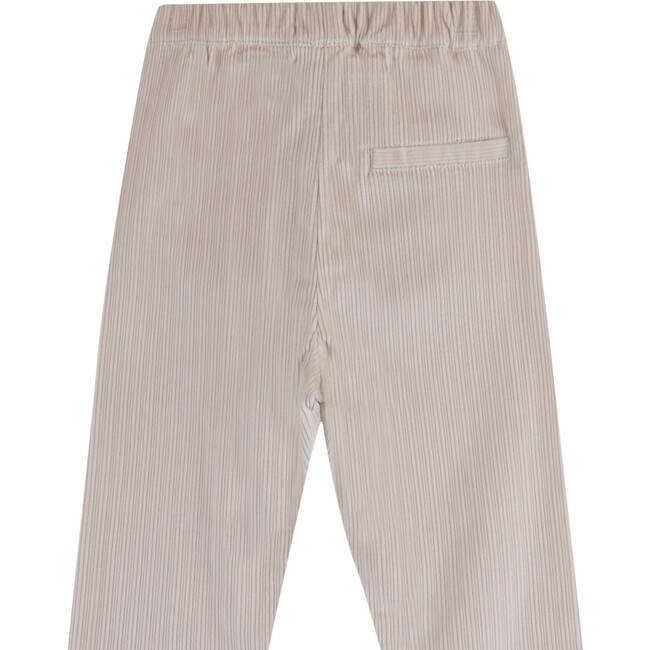 Thammie Striped Regular Fit Elastic Waist Trousers, Warm White - Pants - 4