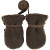 Richy Curly Faux Fur Leather Ears & Velcro Strap Mittens, Stag Hazelnut - Gloves - 2