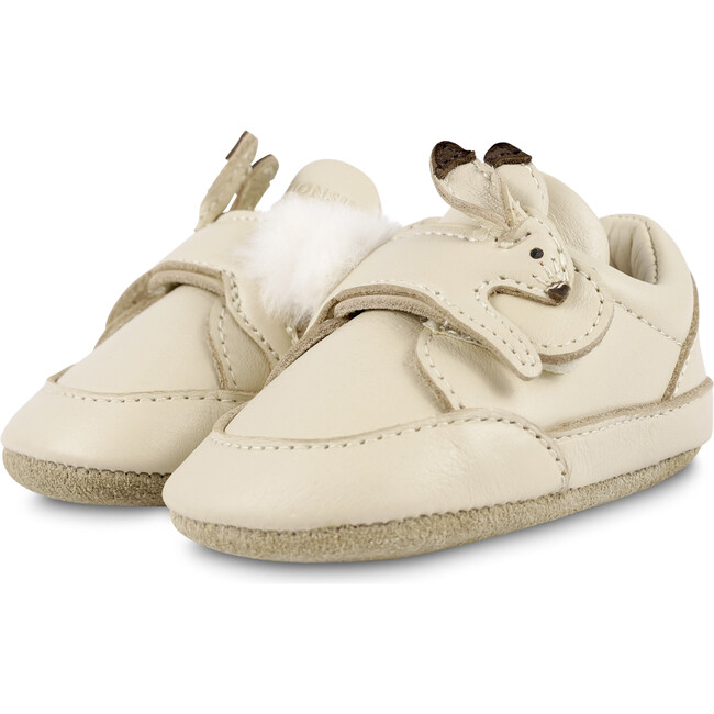 Rere Leather Velcro Strap Sneakers, Arctic Hare Cream