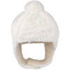 Pila Faux Fur Ear Pom Pom Chin Strap Hat, Off-White Soft Faux Fur - Hats - 1 - thumbnail