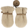 Richy Curly Faux Fur Leather Ears & Velcro Strap Mittens, Alpaca Beige - Gloves - 3