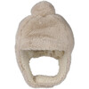 Pila Faux Fur Ear Pom Pom Chin Strap Hat, Light Beige Soft Faux Fur - Hats - 1 - thumbnail