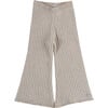 Nienis Ribbed Wide Leg Elastic Waist Trousers, Biscotti Melange - Pants - 1 - thumbnail