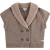 Nannie Merino Wool Waistcoat, Milk Chocolate Melange - Vests - 1 - thumbnail