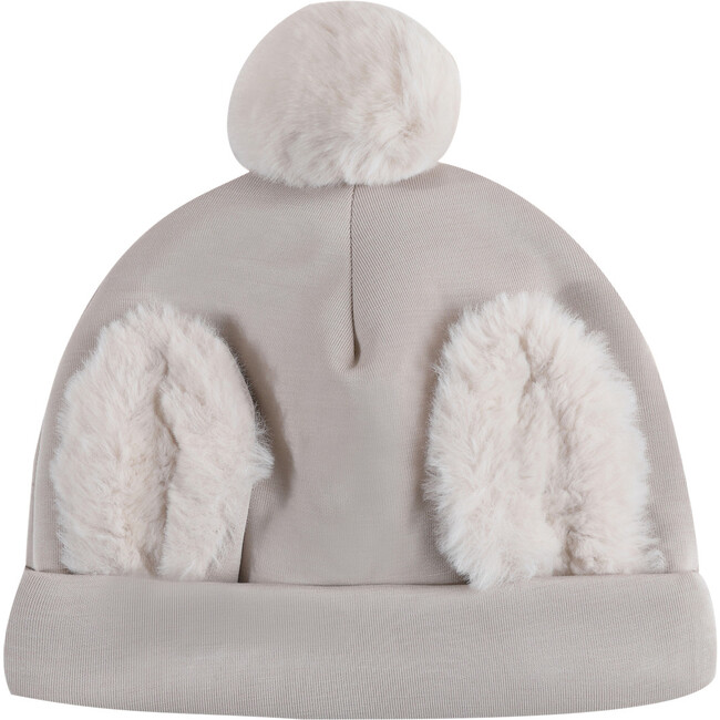 Miep Faux Fur Ear Pom Pom Beanie Hat, Bunny Soft Sand - Hats - 1