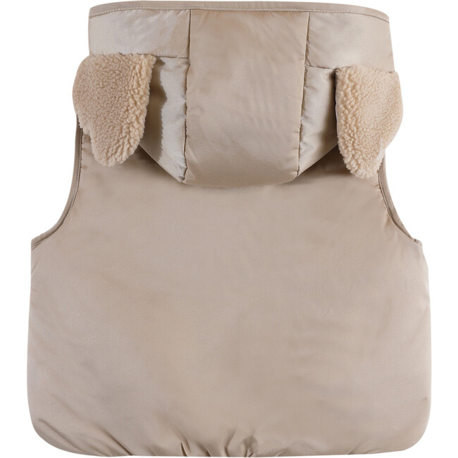 Luijx Puffer Hooded Bodywarmer Vest, Koala Soft Taupe - Vests - 2