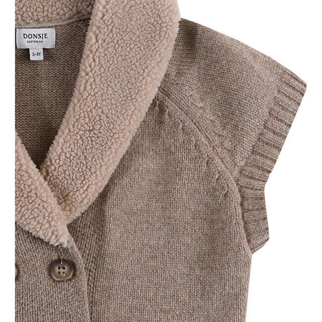 Nannie Merino Wool Waistcoat, Milk Chocolate Melange - Vests - 6