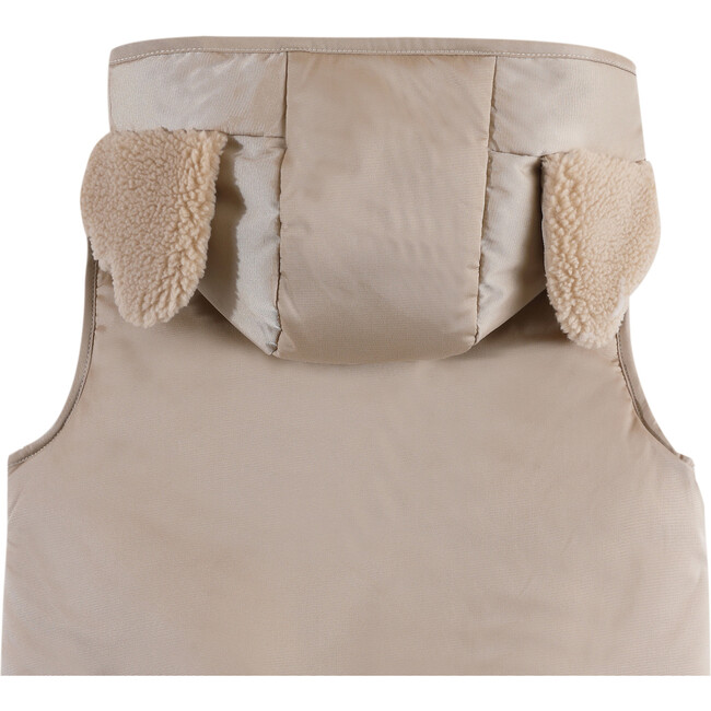 Luijx Puffer Hooded Bodywarmer Vest, Koala Soft Taupe - Vests - 3