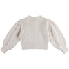 Zinne Wave Knit Blouson Sleeve Cardigan, Warm White - Cardigans - 2