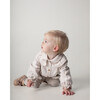 Miene Layered Peter Pan Collar Ruffle Cuff Blouse, Soft Powder - Blouses - 2