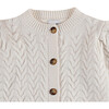 Zinne Wave Knit Blouson Sleeve Cardigan, Warm White - Cardigans - 3