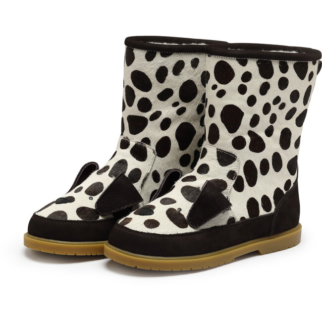 Wadudu Exclusive Cow Hair Boots, Dalmatian Spotted