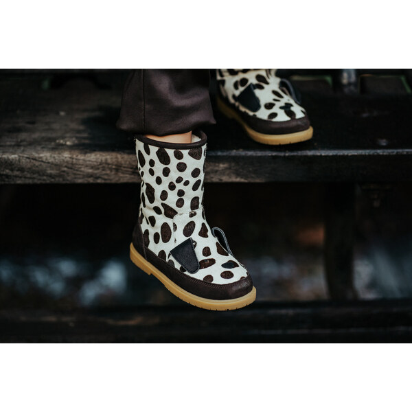 Wadudu Exclusive Cow Hair Boots, Dalmatian Spotted Donsje