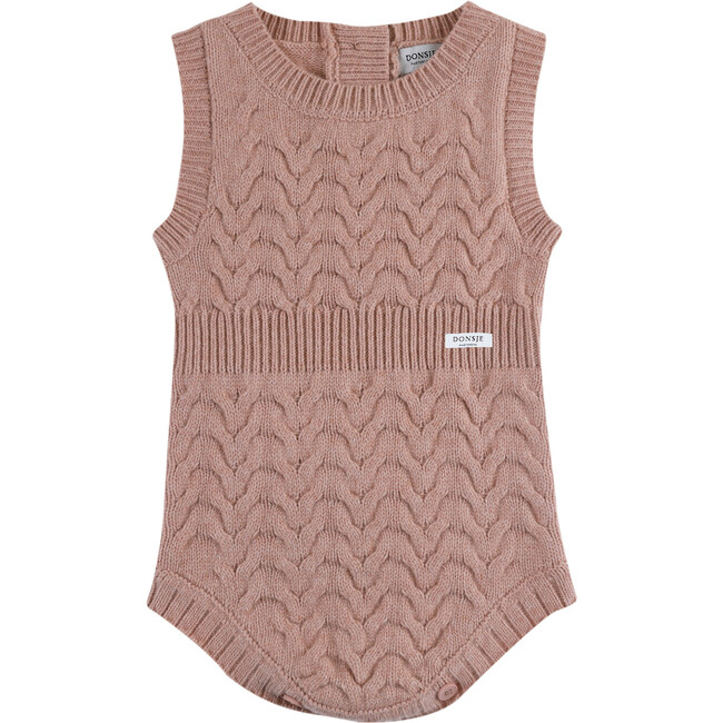 Klaes Cable Knit Sleeveless Playsuit, Cloudy Rose