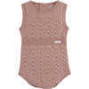 Klaes Cable Knit Sleeveless Playsuit, Cloudy Rose - Onesies - 1 - thumbnail