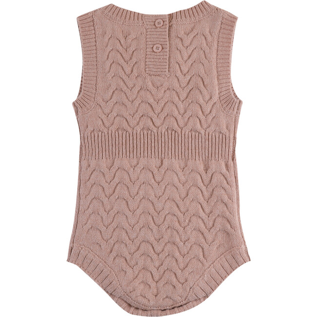 Klaes Cable Knit Sleeveless Playsuit, Cloudy Rose - Onesies - 2