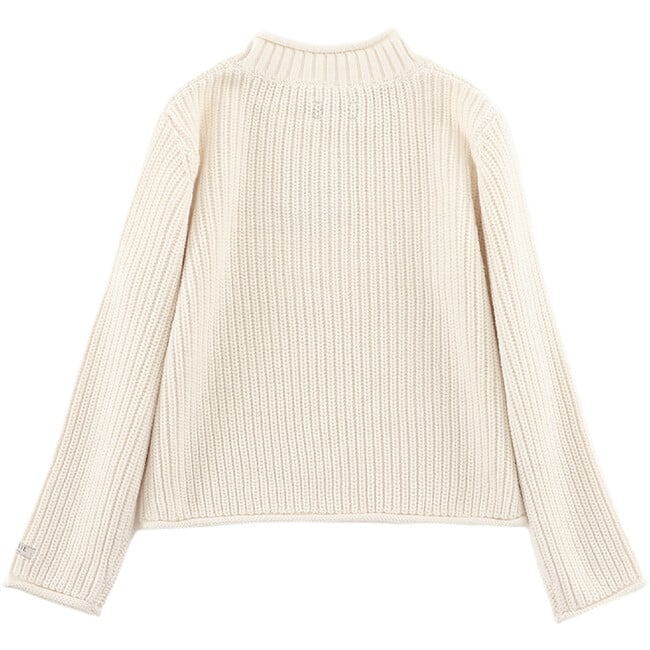 Liella Ribbed Crew Neck Sweater, Warm White - Sweaters - 3